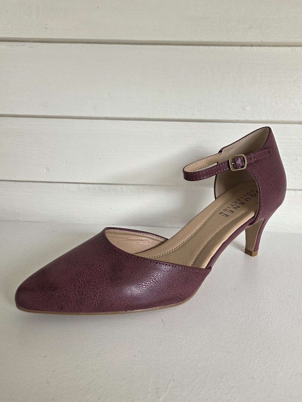 Journee Collection Bettie D'Orsay Plum Women's Ankle-Strap Pump Size 12